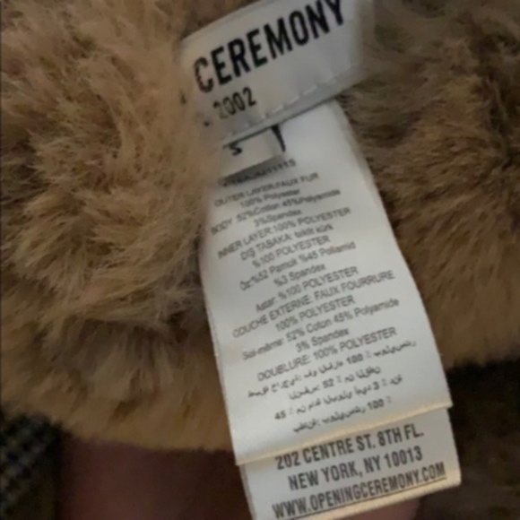 Opening Ceremony Insomniac Reversible Faux-Fur Houndstooth Jacket - Picture 6 of 10